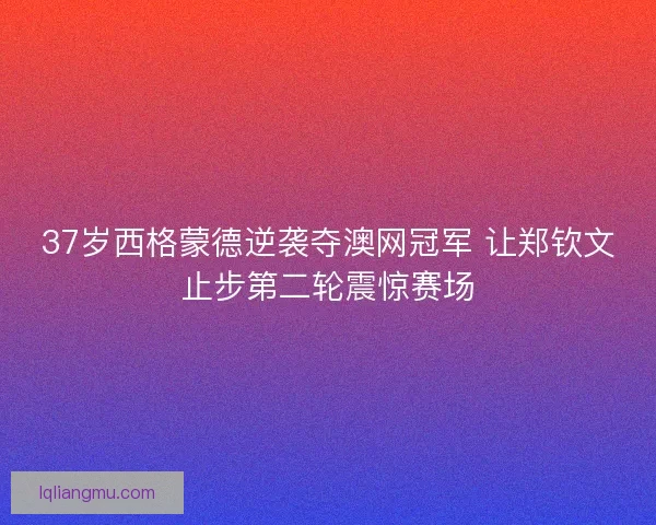 37岁西格蒙德逆袭夺澳网冠军 让郑钦文止步第二轮震惊赛场