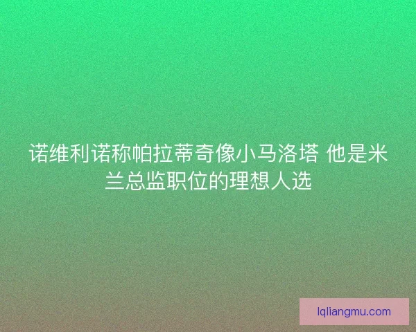 诺维利诺称帕拉蒂奇像小马洛塔 他是米兰总监职位的理想人选