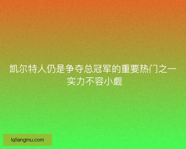 凯尔特人仍是争夺总冠军的重要热门之一 实力不容小觑